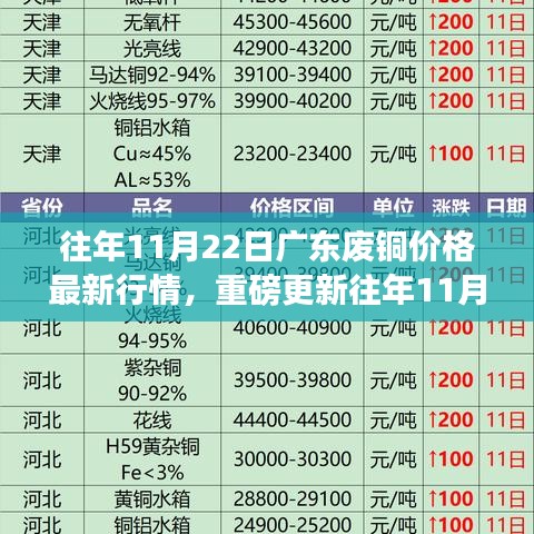 往年11月22日广东废铜市场深度解析，最新行情、市场走势一网打尽！