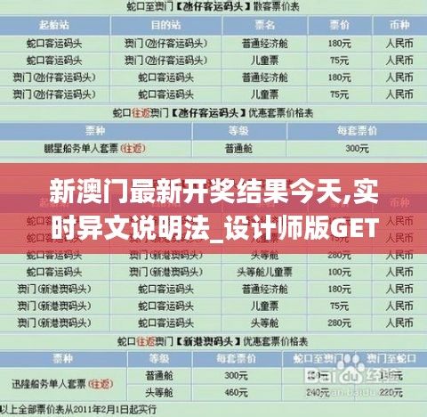 新澳门最新开奖结果今天,实时异文说明法_设计师版GET2.34