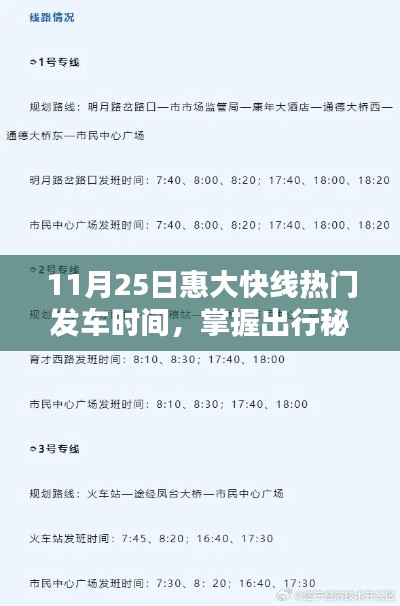 11月25日惠大快线热门发车时间全攻略，掌握出行秘籍