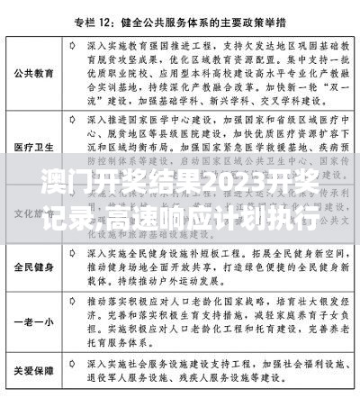 澳门开奖结果2023开奖记录,高速响应计划执行_旗舰款MRB9.64