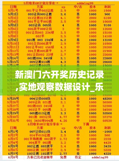 新澳门六开奖历史记录,实地观察数据设计_乐享版VCW9.85