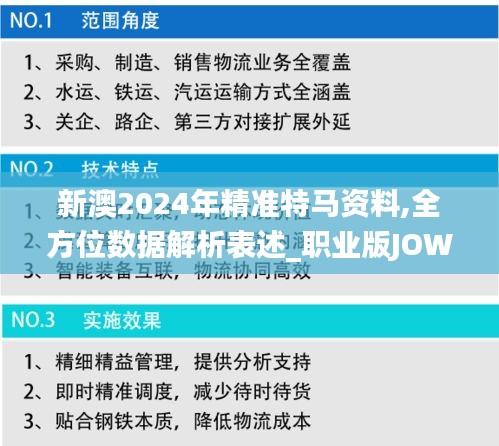 新澳2024年精准特马资料,全方位数据解析表述_职业版JOW9.5