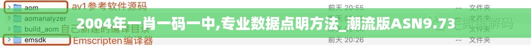 2004年一肖一码一中,专业数据点明方法_潮流版ASN9.73