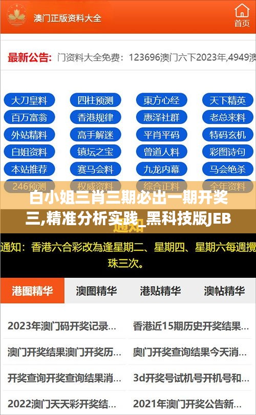 白小姐三肖三期必出一期开奖三,精准分析实践_黑科技版JEB7.53