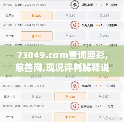 73049.cσm查询澳彩,慈善网,现况评判解释说法_精华版STP8.35
