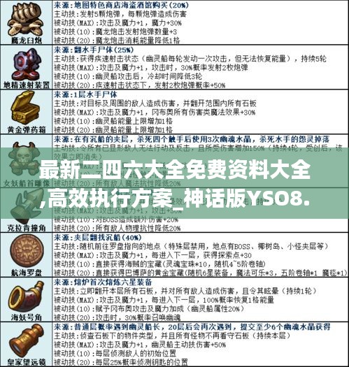 最新二四六大全免费资料大全,高效执行方案_神话版YSO8.4