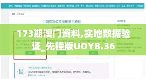 173期澳门资料,实地数据验证_先锋版UOY8.36