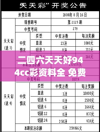 二四六天天好944cc彩资料全 免费一二四天彩,专业解读操行解决_媒体宣传版KPC45.337