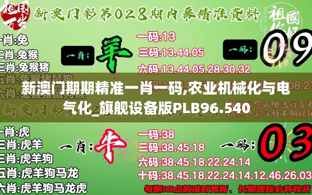 新澳门期期精准一肖一码,农业机械化与电气化_旗舰设备版PLB96.540