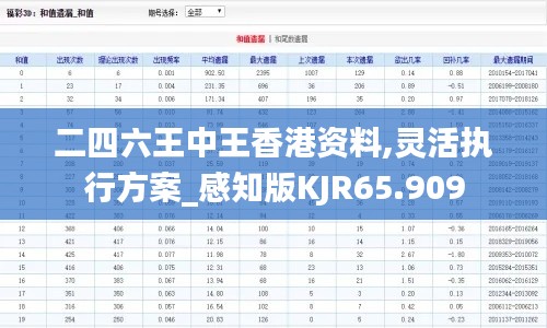 二四六王中王香港资料,灵活执行方案_感知版KJR65.909