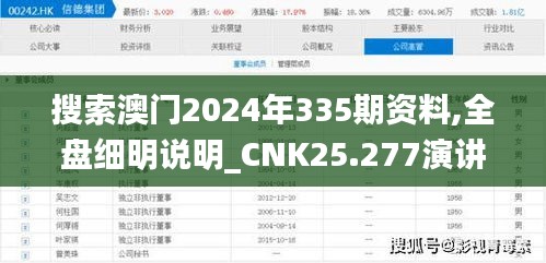 搜索澳门2024年335期资料,全盘细明说明_CNK25.277演讲版