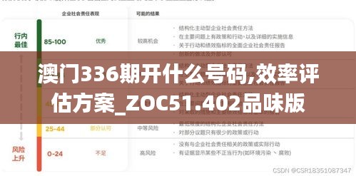 澳门336期开什么号码,效率评估方案_ZOC51.402品味版