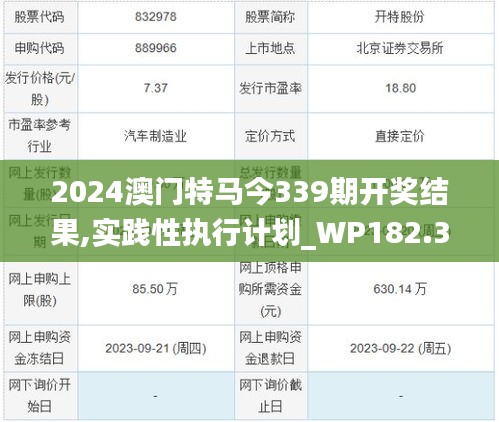 2024澳门特马今339期开奖结果,实践性执行计划_WP182.313-5