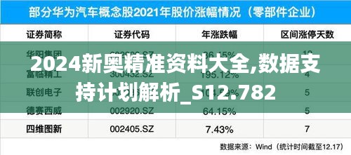 2024新奥精准资料大全,数据支持计划解析_S12.782