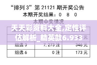 天天彩资料大全,定性评估解析_精英款6.933