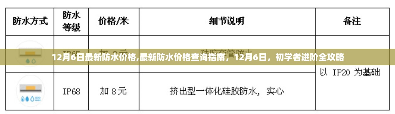 12月6日防水价格大全，查询指南与初学者进阶攻略