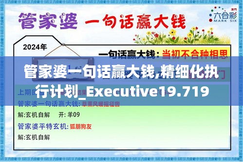 管家婆一句话赢大钱,精细化执行计划_Executive19.719