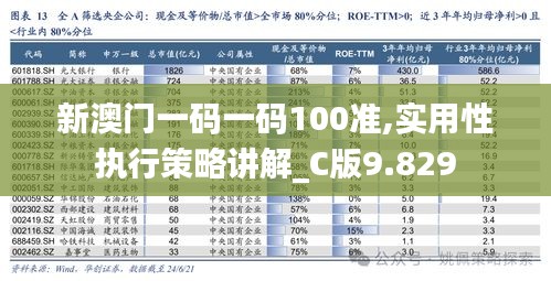 新澳门一码一码100准,实用性执行策略讲解_C版9.829