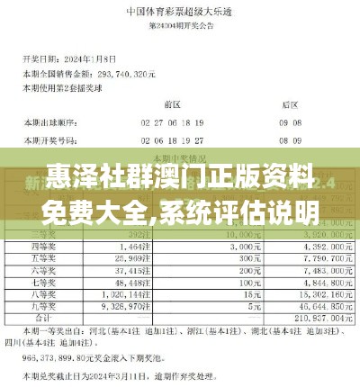 惠泽社群澳门正版资料免费大全,系统评估说明_Ultra1.944