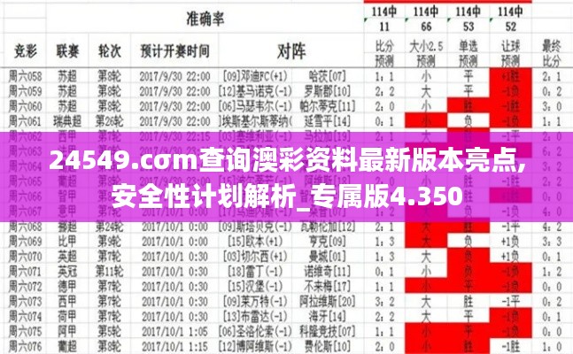 24549.cσm查询澳彩资料最新版本亮点,安全性计划解析_专属版4.350