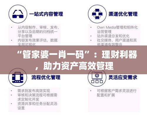 “管家婆一肖一码”：理财利器，助力资产高效管理