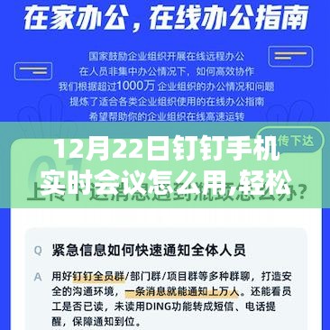 12月22日钉钉手机实时会议使用指南，轻松上手