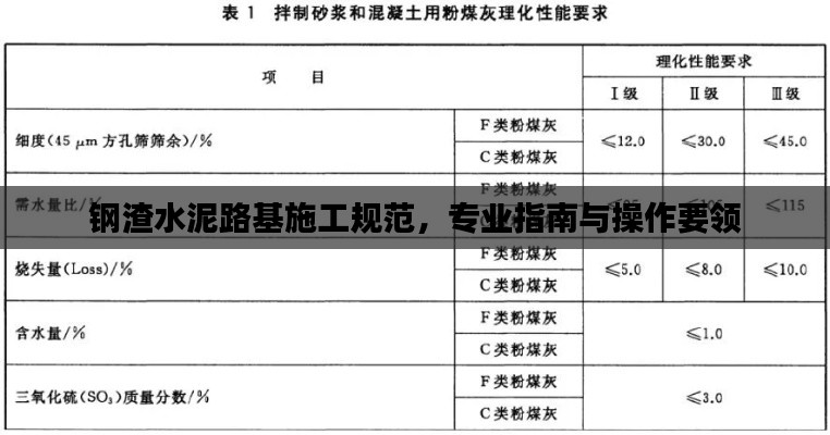 钢渣水泥路基施工规范，专业指南与操作要领