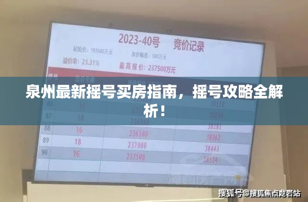 泉州最新摇号买房指南，摇号攻略全解析！